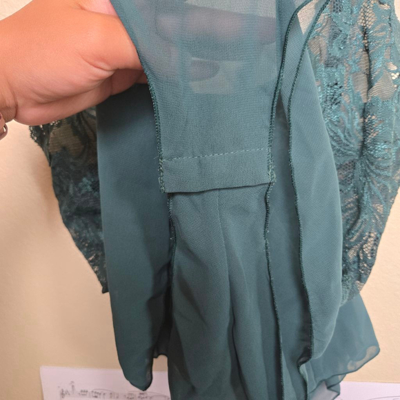 Y2K NWT Vintage Victoria's Secret Green Lace Bodysuit Teddy Lingerie M - Picture 2 of 8